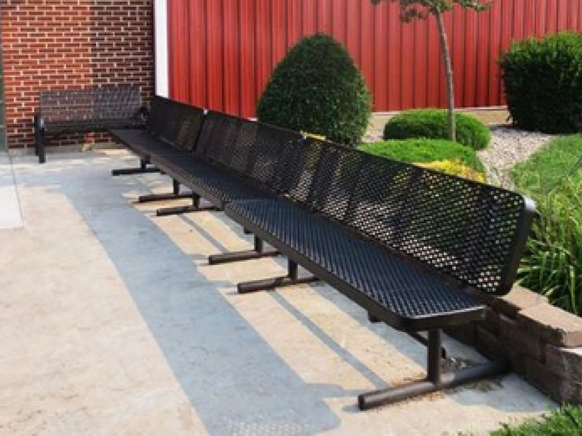 Black Metal Bench with Back - SWS Group