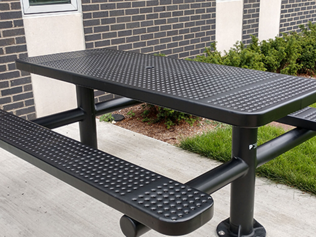 Antimicrobial Black Metal Picnic Table - SWS Group